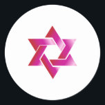 PixDezines star of david/pink/DIY background Classic Round Sticker<br><div class="desc">PixDezines gradient pink star of david envelope sealers/return address labels.    The background can be customised for any special occasion,  i.e.,  birthday open house,  etc.  

 Copyright © 2008-2014 PixDezines.com™ and PixDezines™ on zazzle.com</div>