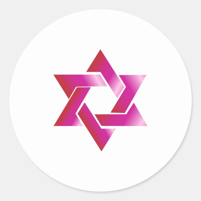 PixDezines star of david/pink/DIY background Classic Round Sticker (Front)