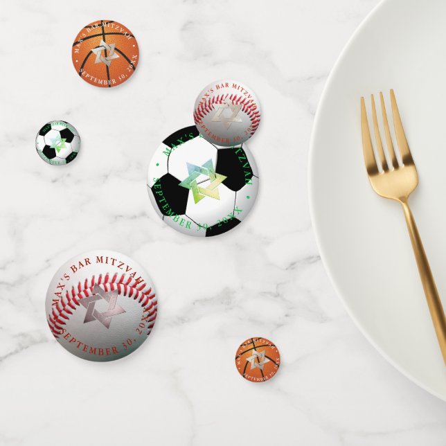 PIXDEZINES STAR OF DAVID, SPORTS THEME CONFETTI (Group)