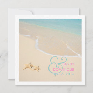 PixDezines Starfish + beach/tropical wedding Invitation