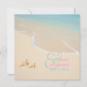 PixDezines Starfish + beach/tropical wedding Invitation