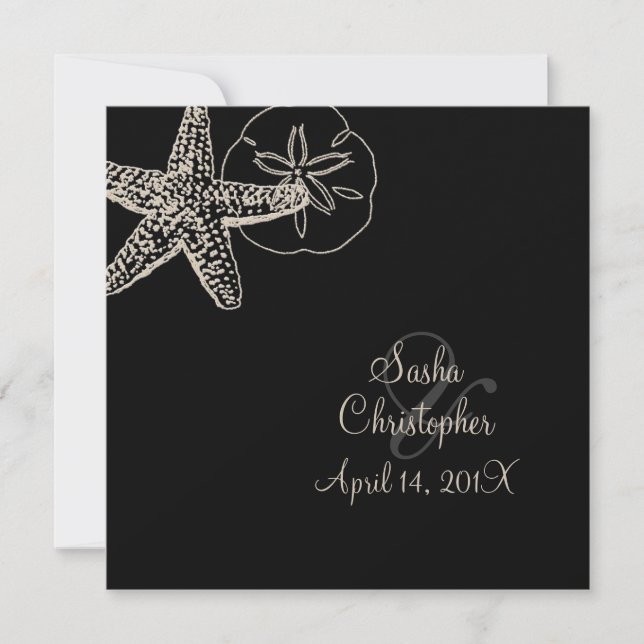 PixDezines Starfish/Beach Wedding Invitations (Front)