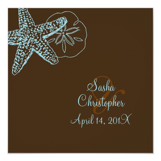 PixDezines Starfish/Beach Wedding Invitations** Card