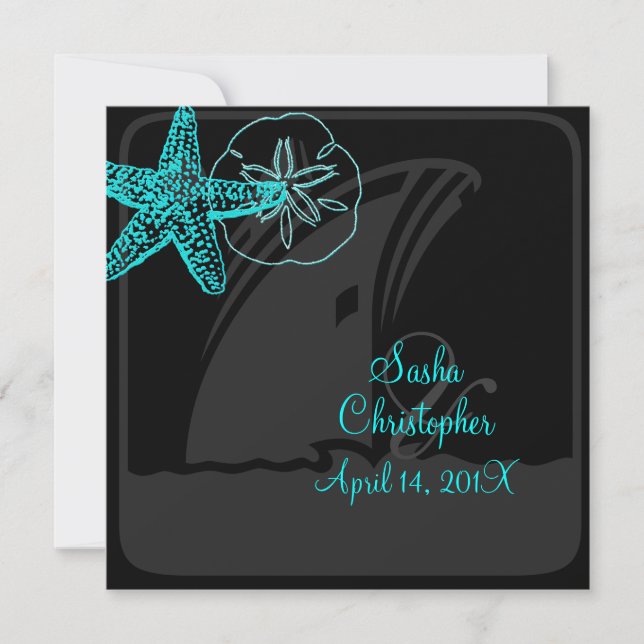 PixDezines Starfish/Cruise Ship/diy colour Invitation (Front)