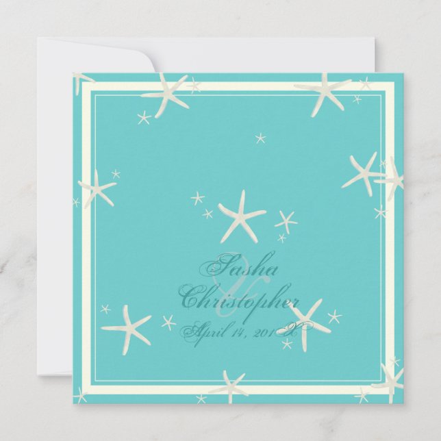 PixDezines starfish/diy background colour Invitation (Front)