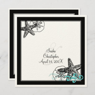 PixDezines STARFISH/FELT ECRU/DIY FONTS+BACKGROUND Invitation