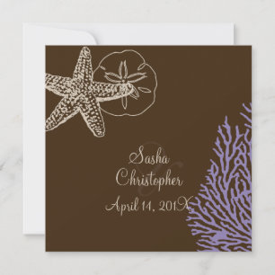 PixDezines starfish/purple coral Invitation