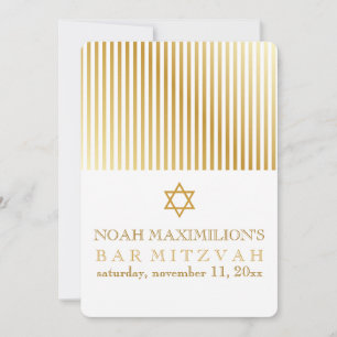 PixDezines stripes bar mitzvah/DIY colours Invitation