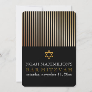 PixDezines stripes bar mitzvah/DIY colours Invitation