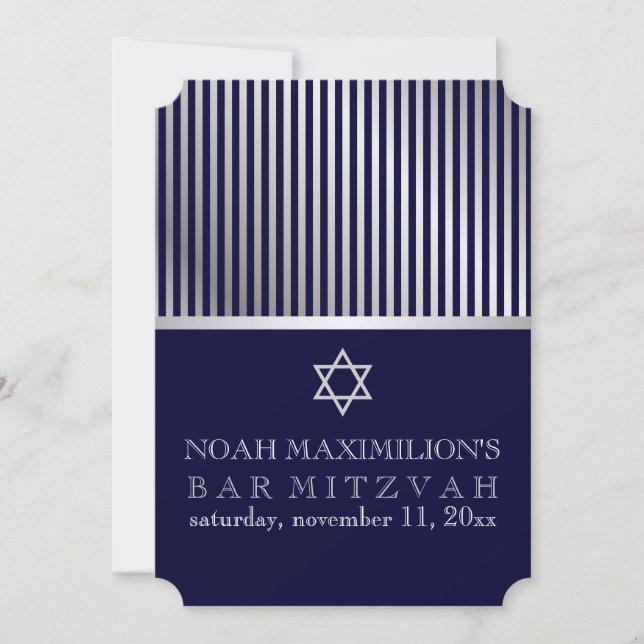 PixDezines stripes bar mitzvah/DIY colours Invitation (Front)