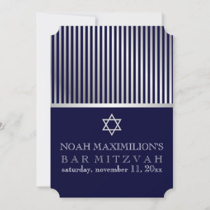 PixDezines stripes bar mitzvah/DIY colours Invitation