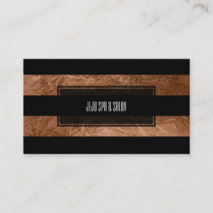 PixDezines stripes/black/faux copper foil Business Card