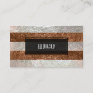 PixDezines stripes/faux foil/copper/silver Business Card