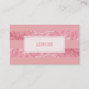 PixDezines stripes/faux pink foil Business Card