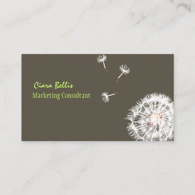 PixDezines STYLISH MARKETING CONSULTANT/DANDELIONS Business Card (Front)