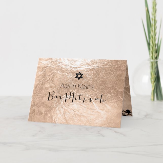PixDezines stylish photo bar mitzvah/faux foil Invitation (Front)
