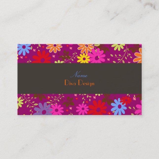 PixDezines Summer Blooms,  BusinessCard Business Card (Front)