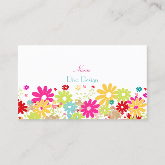PixDezines Summer Blooms,  BusinessCard Business Card (Front)