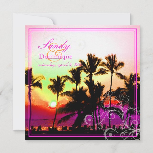 PixDezines sunset at A-Bay/hawaii Invitation (Front)