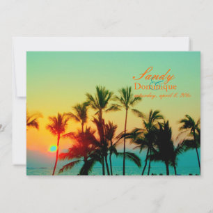 PixDezines Sunset at A-Bay/tropical wedding Invitation