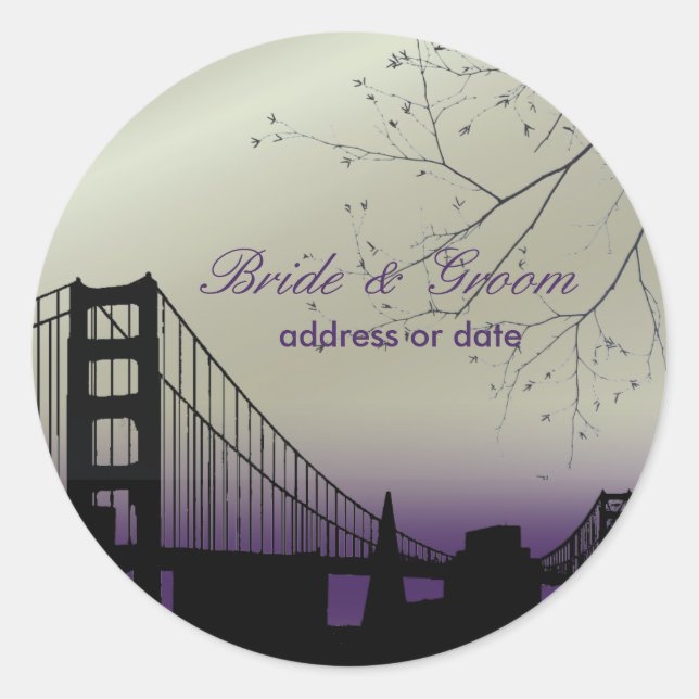 PixDezines sunset at golden gate Classic Round Sticker (Front)