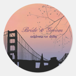 PixDezines sunset at golden gate Classic Round Sticker