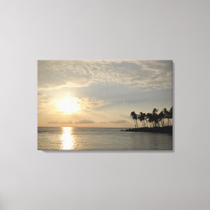 PixDezines Sunset at Waikiki Canvas Print