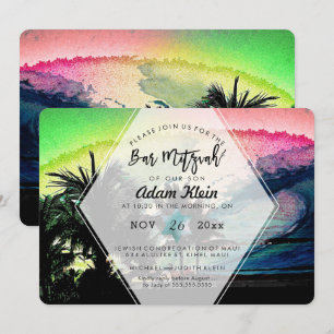 PixDezines Surfs Up Beach Bar Mitzvah Invitation