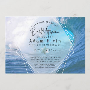 PixDezines Surfs Up Beach Bar Mitzvah Invitation