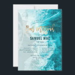 PixDezines surfs up, palm trees, beach bar mitzvah Invitation<br><div class="desc">PixDezines surfs up,  beach Bar Mitzvah.  Deep marine blue ocean water on pink sand shoreline.  Our dynamic design allows you to edit all elements.  Click "customise further" button to edit further or add more text / monogram.  

Copyright © 2008-2021 PixDezines™. All rights reserved.</div>