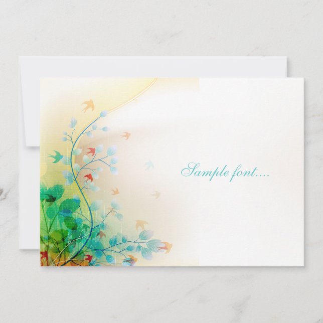 PixDezines swallows, DIY cards/add monogram Invitation (Front)