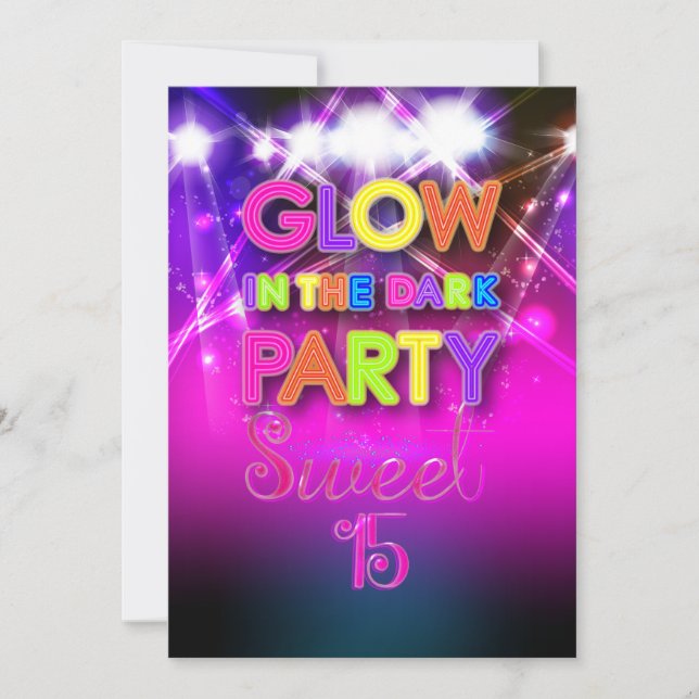 PixDezines Sweet 15, Glow in the Dark Invitation (Front)