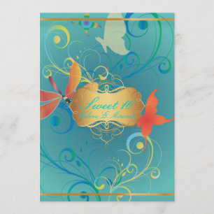 PixDezines Sweet 16/Butterfiles/Swirls/Dragonflies Invitation