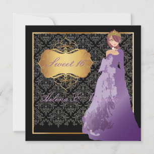 PixDezines Sweet 16 Damask/Quinceañera/Quince años Invitation