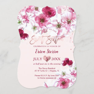 PixDezines Sweet 16 Dark Cherry Blossoms Invitation
