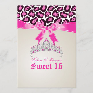 PixDezines Sweet 16/pink jaguar Invitation