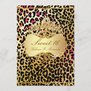PixDezines Sweet 16/ princess/leopard Invitation