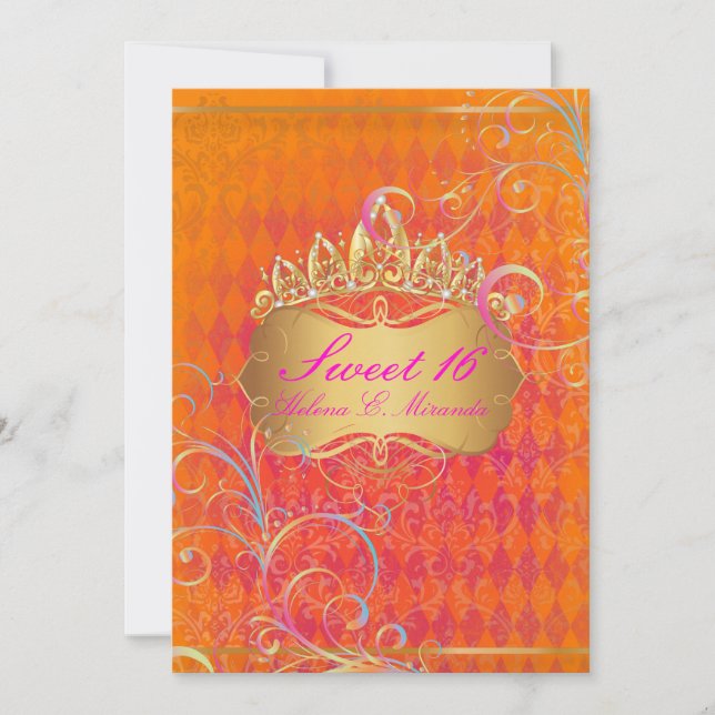 PixDezines Sweet 16/Rainbow Swirls Invitation (Front)