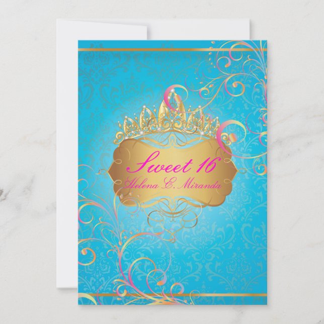 PixDezines Sweet 16/Rainbow Swirls Invitation (Front)