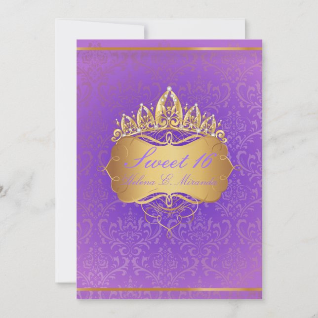 PixDezines Sweet 16/Vintage Rossi Damask Invitation (Front)