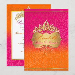 PixDezines Sweet 16/Vintage Rossi Damask Invitation