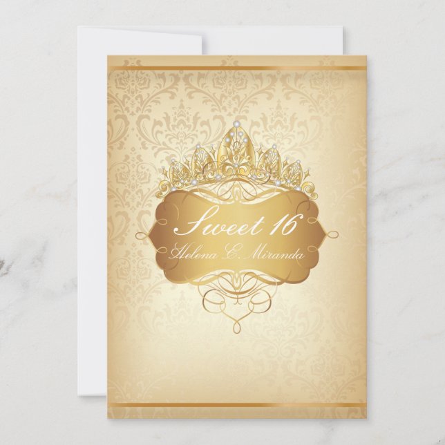 PixDezines Sweet 16/Vintage Rossi Damask Invitation (Front)