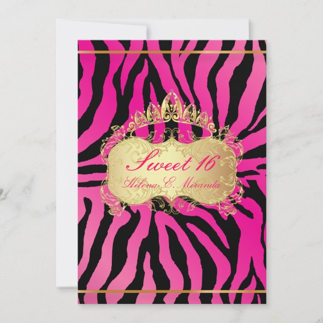 PixDezines Sweet 16/Zebra Stripes Invitation (Front)