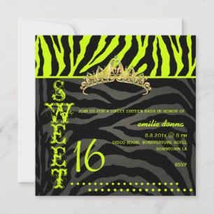 PixDezines Sweet 16/Zebra Stripes Invitation
