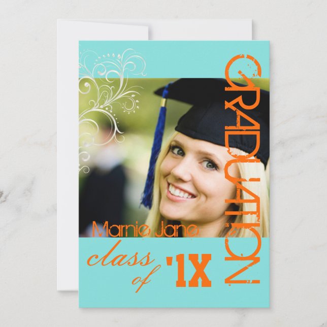PixDezines Swirls, 2013 Graduation, DIY Colour Invitation (Front)