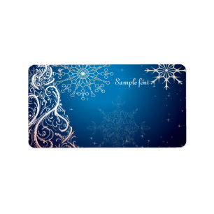 PixDezines Swirls Christmas Tree/blue sapphire Label