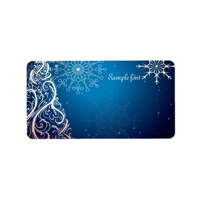 PixDezines Swirls Christmas Tree/blue sapphire Label (Front)