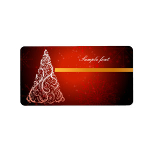 PixDezines Swirls Christmas Tree Label