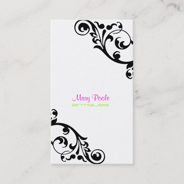 PixDezines swirls/diy background colour Business Card (Front)