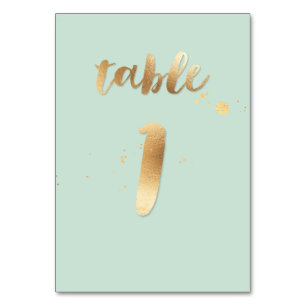 PixDezines table 1/gold brush/DIY colour/mint gree Table Number